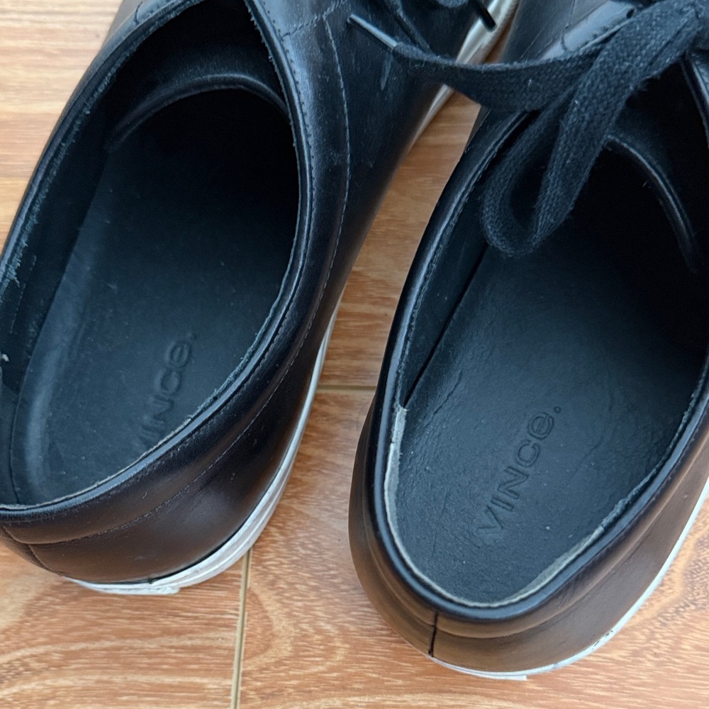 Vince Black Leather Men's Sneakers - Picture 5 of 5